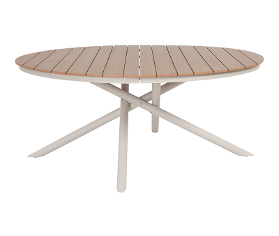 Kira Havebord Ø178 - Teak look / Gråhvid