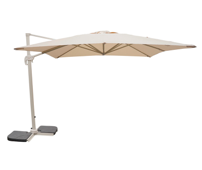 Solvej Hængeparasol 3x3 meter - Gråhvid / Natur