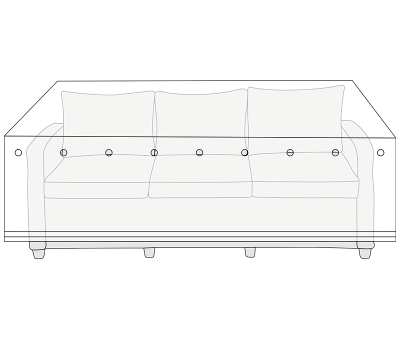 Overtræk til loungesofa 3-personers 225x96x96 cm