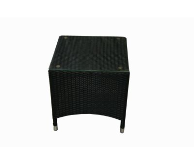 Sidebord med glasplade 50x50 - Sort