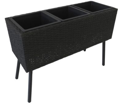 Plantekasse m/3 rum - Sort