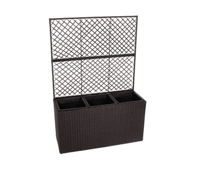 Plantekasse med espalier 84x30x44/120 cm - Sort 