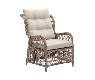 Mathilde Loungestol med pumpe i farven Dusty inklusiv hynder