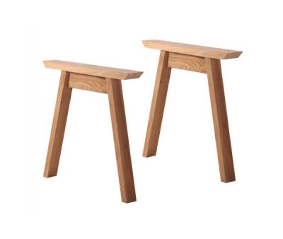 Bordben (dining) i Teak - Skrå ben - 2 stk. - H: 65 cm