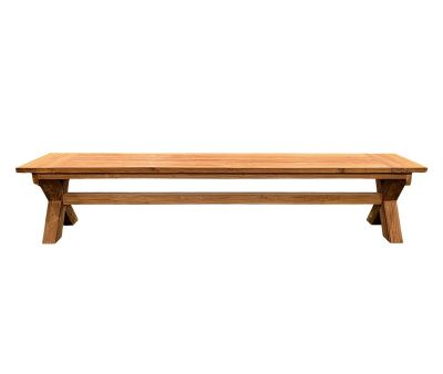 Lincoln Bænk X-ben Recycled 220 cm - Teak