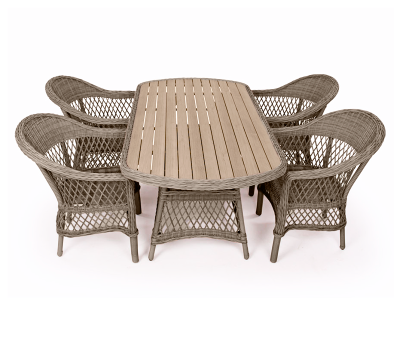 Orø Havemøbelsæt 90x165 med 4 stole - Mocca