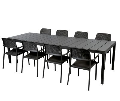 Nardi Rio Bora Havemøbelsæt 100x210/280 - Antracit
