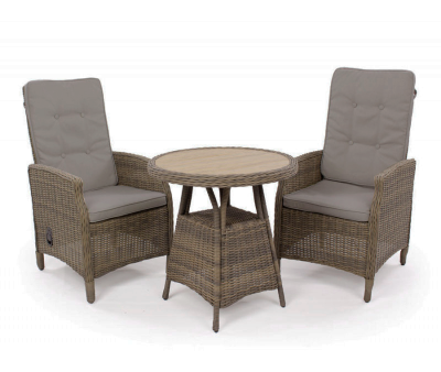 Rio Cafesæt Ø70 inkl. 2 Positionsstole m/ EASY DRY hynder - Dusty