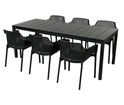 Nardi Rio 140/210 Net havemøbelsæt -  Antracit