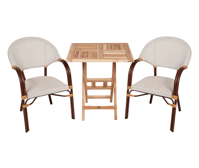 Møen Bistro Cafesæt 70x70 - Classic teak