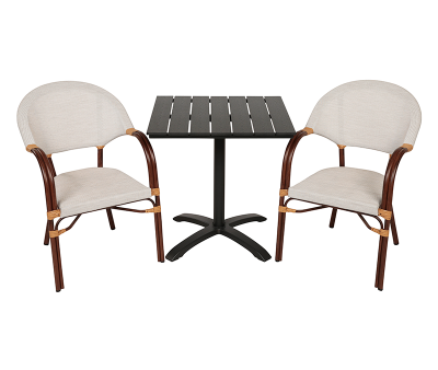 Carie Bistro Cafesæt 70x70 - Sort Nonwood