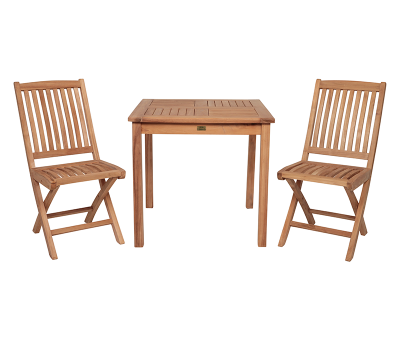 Bergen Mie Cafesæt 80x80 - Kerne Teak