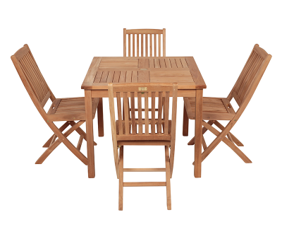 Bergen Mie Havemøbelsæt 90x90 - Kerne Teak