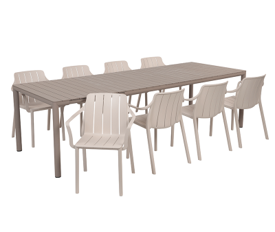 Nardi Tevere Tiberina Havemøbelsæt - 100x210/275 - Latte / Sand