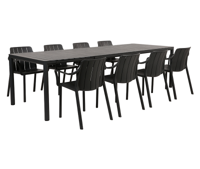 Nardi Tevere Tiberina Havemøbelsæt - 100x210/275 - Antracit