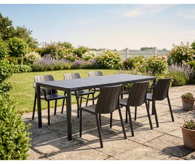 Nardi Tevere Tiberina Havemøbelsæt - 90x147/211 - Antracit