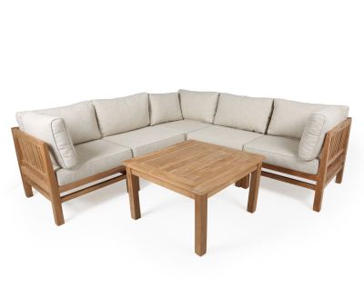 Columbo EASY DRY Teak Modulsæt - Lys Sand/Grå