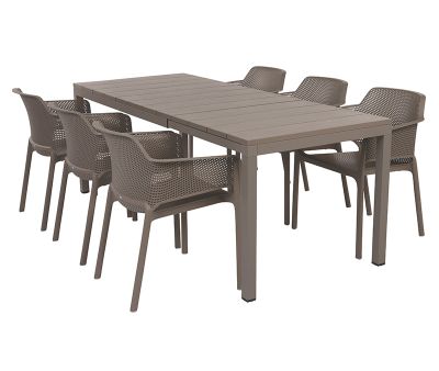 Nardi Rio 140/210 Net Havemøbelsæt -  Latte