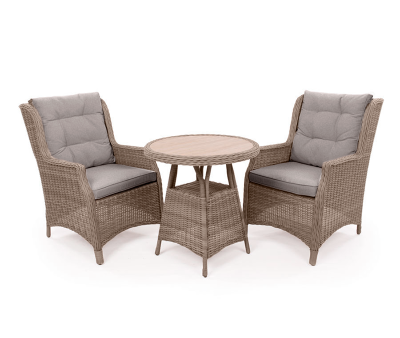 Rio Cafesæt Ø70 inkl. 2 Loungestole m/ EASY DRY hynder - Dusty