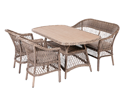 Enø Havemøbelsæt 90x165 med 2 stole og 1 bænk - Mocca