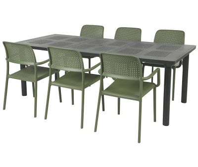 Nardi Libeccio Bora Havemøbelsæt 100x160/220 - Antracit/Agave