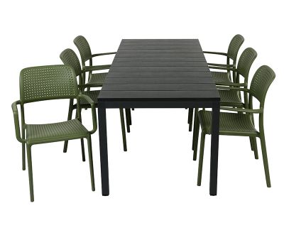 Nardi Rio 140/210 Bora Havemøbelsæt - Antracit/Agave