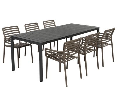  Nardi Tevere Doga Havemøbelsæt 147-211cm - Antracit/Tabacco