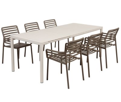 Nardi Tevere Doga Havemøbelsæt 147-211cm - Sand/Tabacco