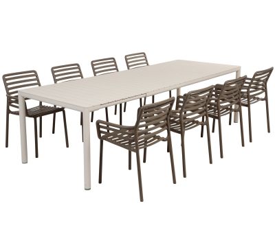 Nardi Tevere Doga Havemøbelsæt 210-275cm - Sand/Tabacco Nardi Tevere Doga Havemøbelsæt 210-275cm - Sand/Tabacco