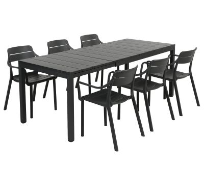 Nardi Rio Cassia Havemøbelsæt 140-210cm - Antracit