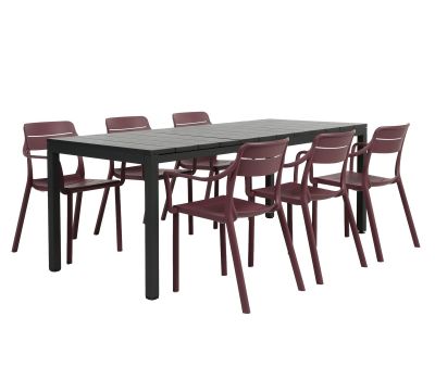 Nardi Rio Cassia Havemøbelsæt 140-210cm - Antracit/Borgogna Nardi Rio Cassia Havemøbelsæt 140-210cm - Antracit/Borgogna