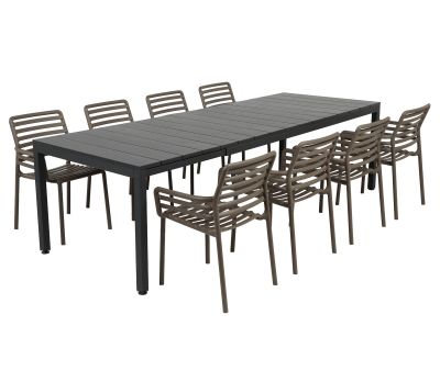 Nardi Rio Doga Havemøbelsæt 210-280cm - Antracit/Tabacco