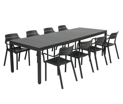 Nardi Rio Cassia Havemøbelsæt 210-280cm - Antracit