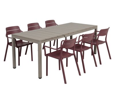 Nardi Rio Cassia Havemøbelsæt 140-210cm - Latte/Borgogna Nardi Rio Cassia Havemøbelsæt 140-210cm - Latte/Borgogna