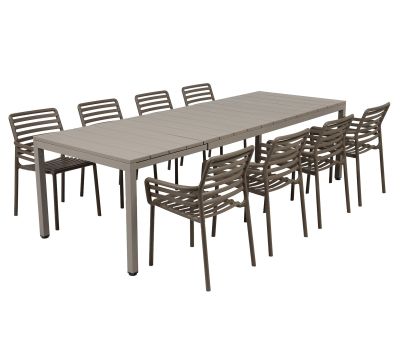 Nardi Rio Doga Havemøbelsæt 210-280cm - Latte/Tabacco