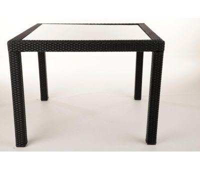 Loretta Havebord 100x100 m/glasplade - Sort - DEMO