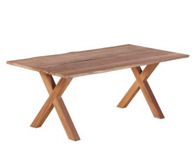 Mika Plankebord 90x200 cm - m/bordben i teak - Kryds