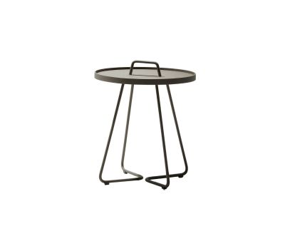 Cane-line On the move sidebord stor taupe  Ø52x60 cm