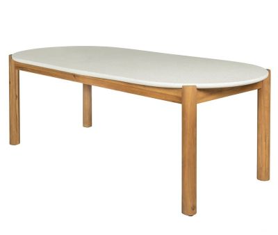 Olivia Havebord 210x95x75 cm - Akacietræ/Terrazzo