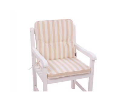 Aston Luksus Lav Ryghynde - Beige/Hvid Stribet