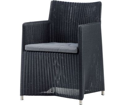 Cane-Line Diamond stol m/hynde - Graphite/Grey