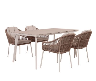 Dagmar Svala Havemøbelsæt til 4 personer - 90x160 - Gråhvid