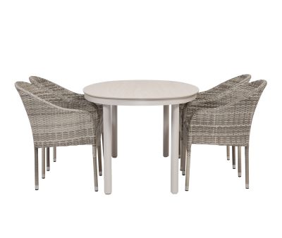 Annika Andrea Havemøbelsæt til 4 personer - 160x90 cm - Lys Grå