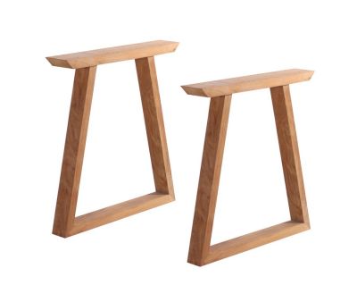 Bordben i Teak m/Trapez ben - 2 stk
