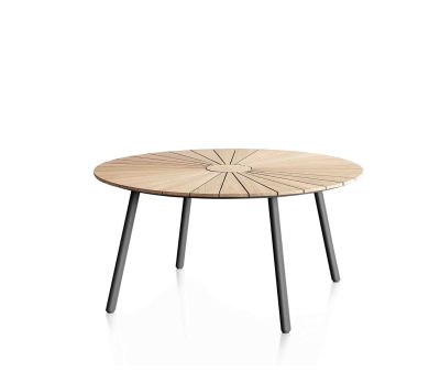 DaneLine Eva Havebord Ø150 cm - Kerneteak / Grå