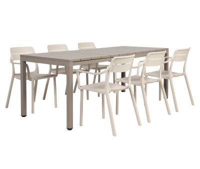 Nardi Rio Cassia Havemøbelsæt 140-210cm - Latte/Sand Nardi Rio Cassia Havemøbelsæt 140-210cm - Latte/Sand