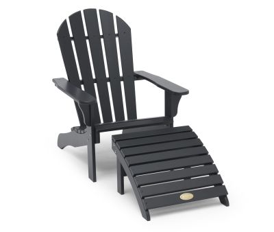 Adirondack stol med skammel - Gråmalet fyrretræ