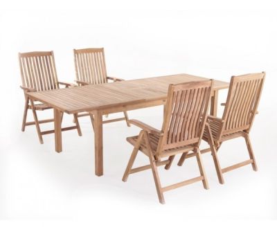 Elsa Darvin Havemøbelsæt 100x180/240 - Kerneteak