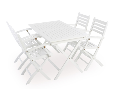 Dragør Havemøbelsæt m/armlæn - Hvid