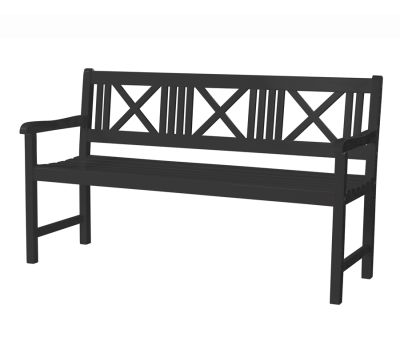 Dragør  3 personers bænk - Sort